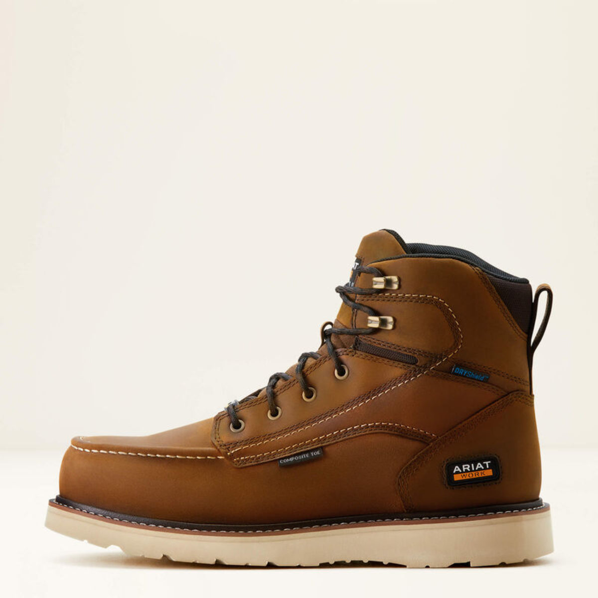 Ariat Men's Rebar Wedge 6" Waterproof Composite Toe Work Boot Work Boots Ariat Distressed Brown 10 2E