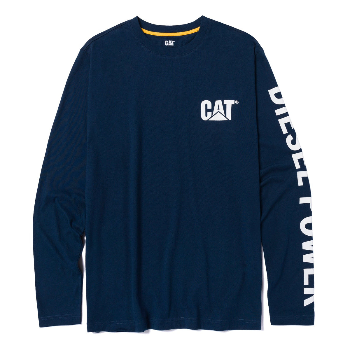 CAT Men's Diesel Powered Graphic Long Sleeve T-Shirt Long Sleeve T-Shirts CAT Detroit Blue 2XL Reg