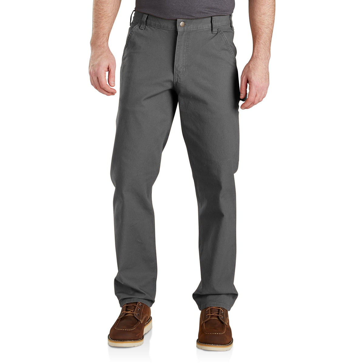 Carhartt Men's Rugged Flex® Relaxed Fit Duck Dungaree Pants Carhartt Gravel 28 30 Inseam