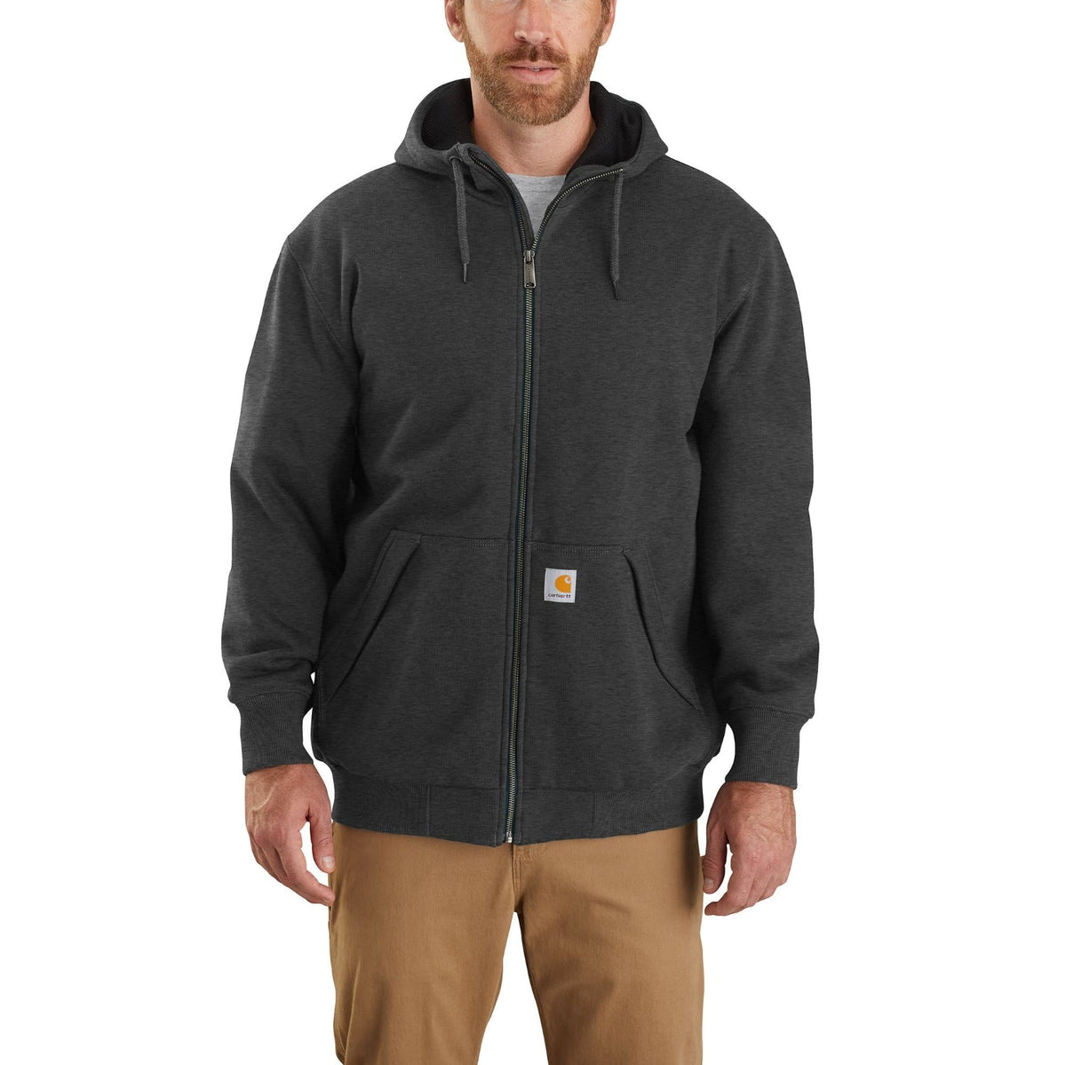 Carhartt Men's Rain Defender® Loose Fit Thermal Lined Full Zip Sweatshirt Sweatshirts & Hoodies Carhartt Carbon Heather 2XL Reg