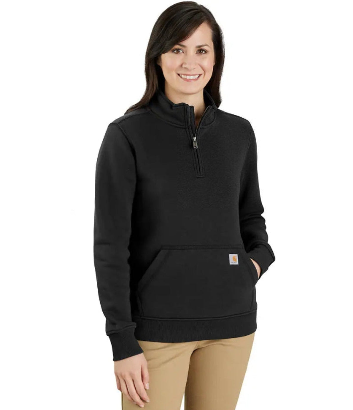 Carhartt Women's Quarter-Zip Mock-Neck Sweatshirt Sweatshirts & Hoodies Carhartt Black 2XL Reg
