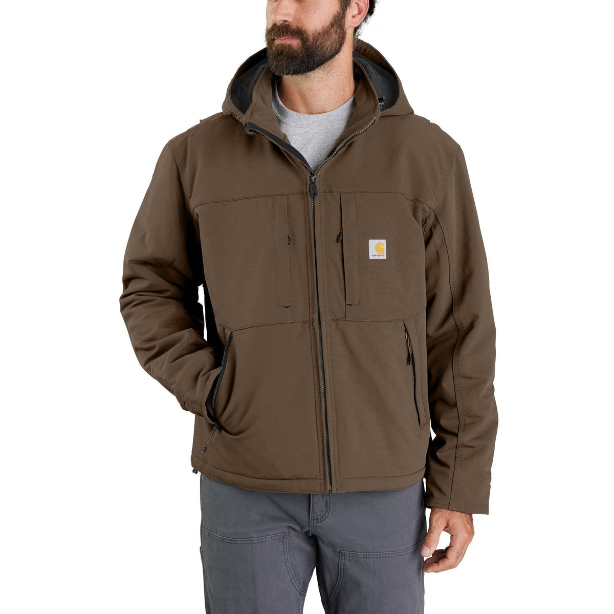 Carhartt Men's Super Dux® Relaxed Fit Insulated Hooded Jacket Jackets & Coats Carhartt Coffee 2XL Reg