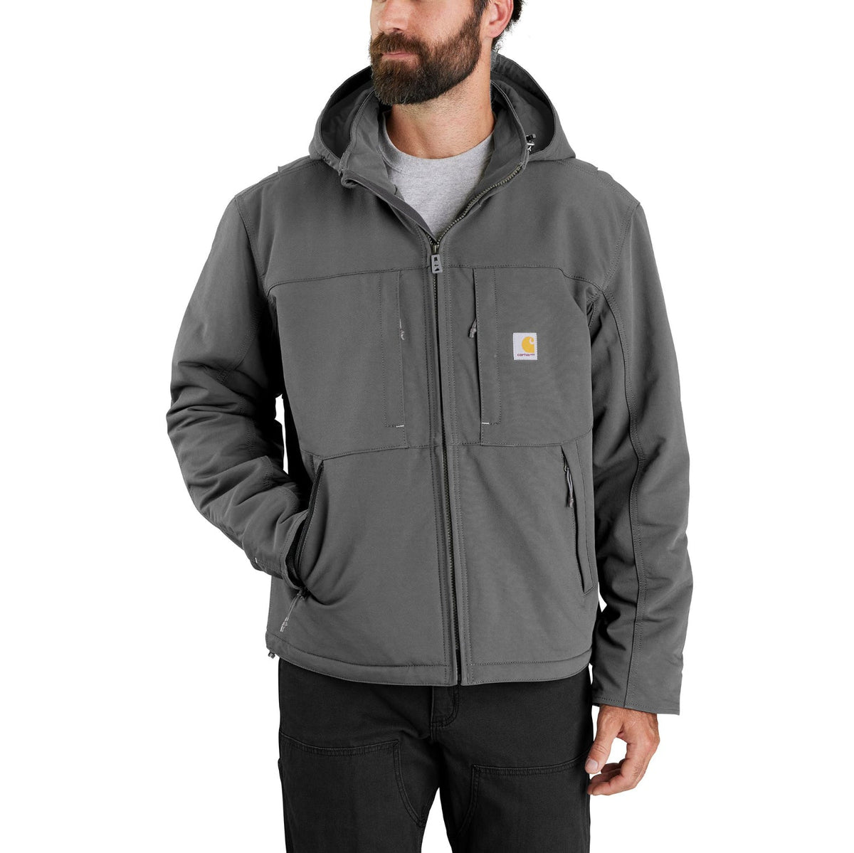 Carhartt Men's Super Dux® Relaxed Fit Insulated Hooded Jacket Jackets & Coats Carhartt Steel 2XL Reg