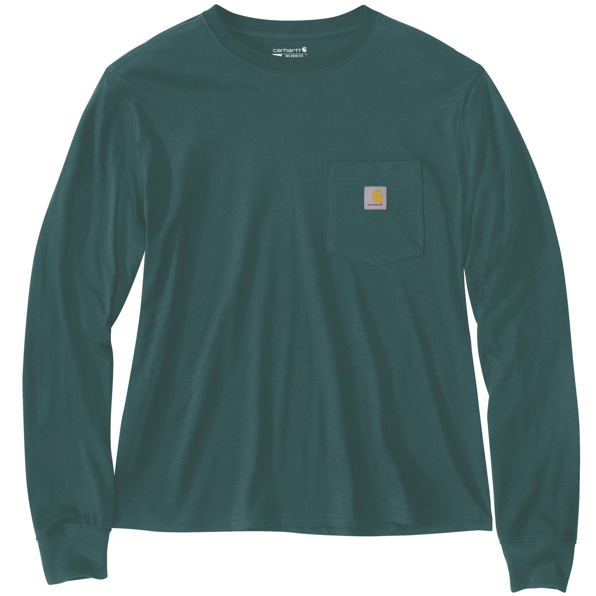 Carhartt Women's Tencel Loose Fit Lightweight Crewneck Pocket Long Sleeve T-Shirt Long Sleeve T-Shirts Carhartt Greenstone 2XL Reg
