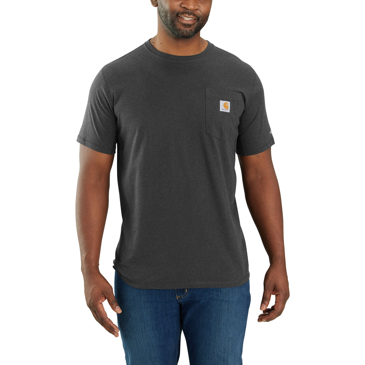 Carhartt Men's Force® Relaxed Fit Midweight Short Sleeve Pocket Tee T-Shirts Carhartt Carbon Heather 2XL Reg