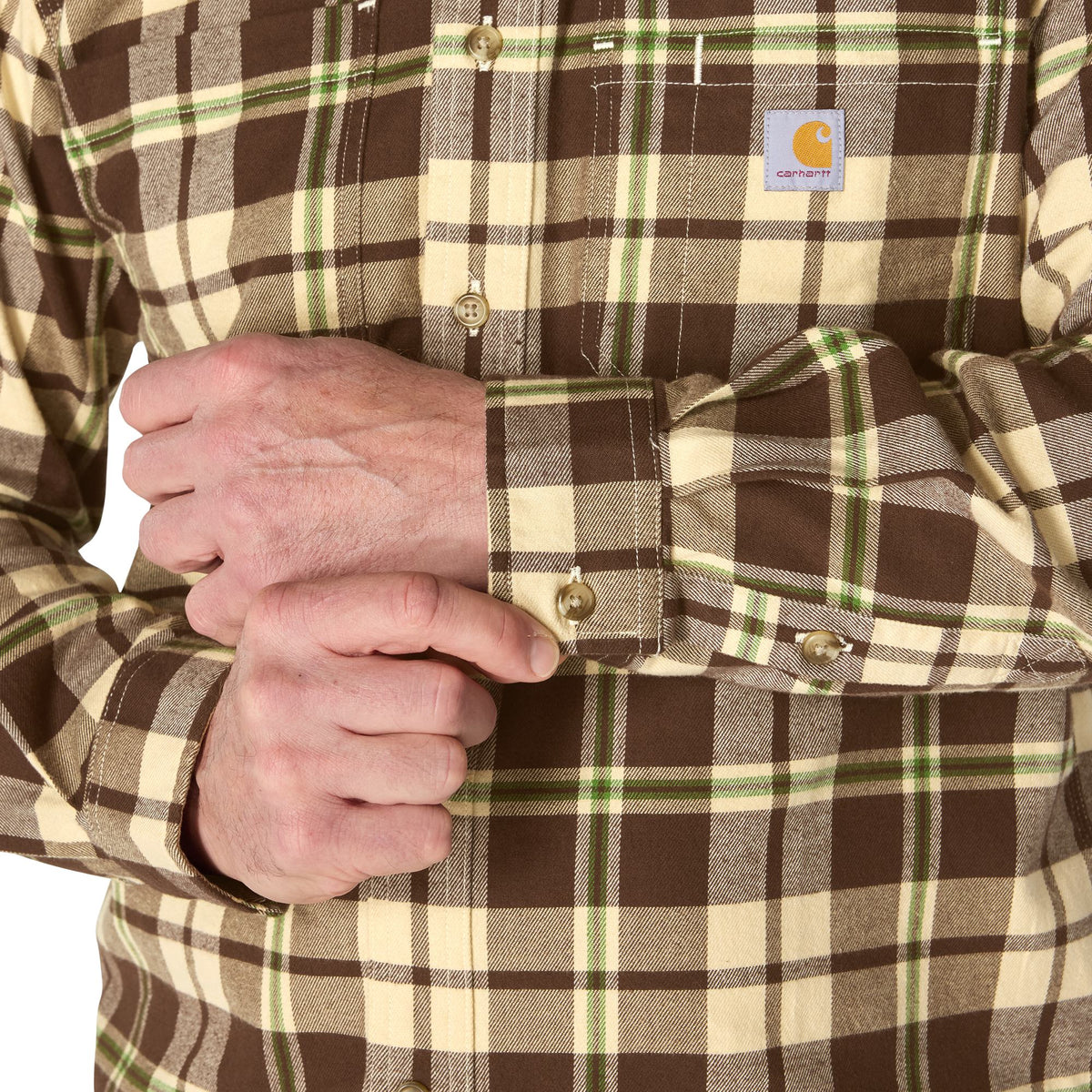 Carhartt Men's Rugged Flex™ Relaxed Fit Midweight Flannel Plaid Work Shirt Work Shirts Carhartt