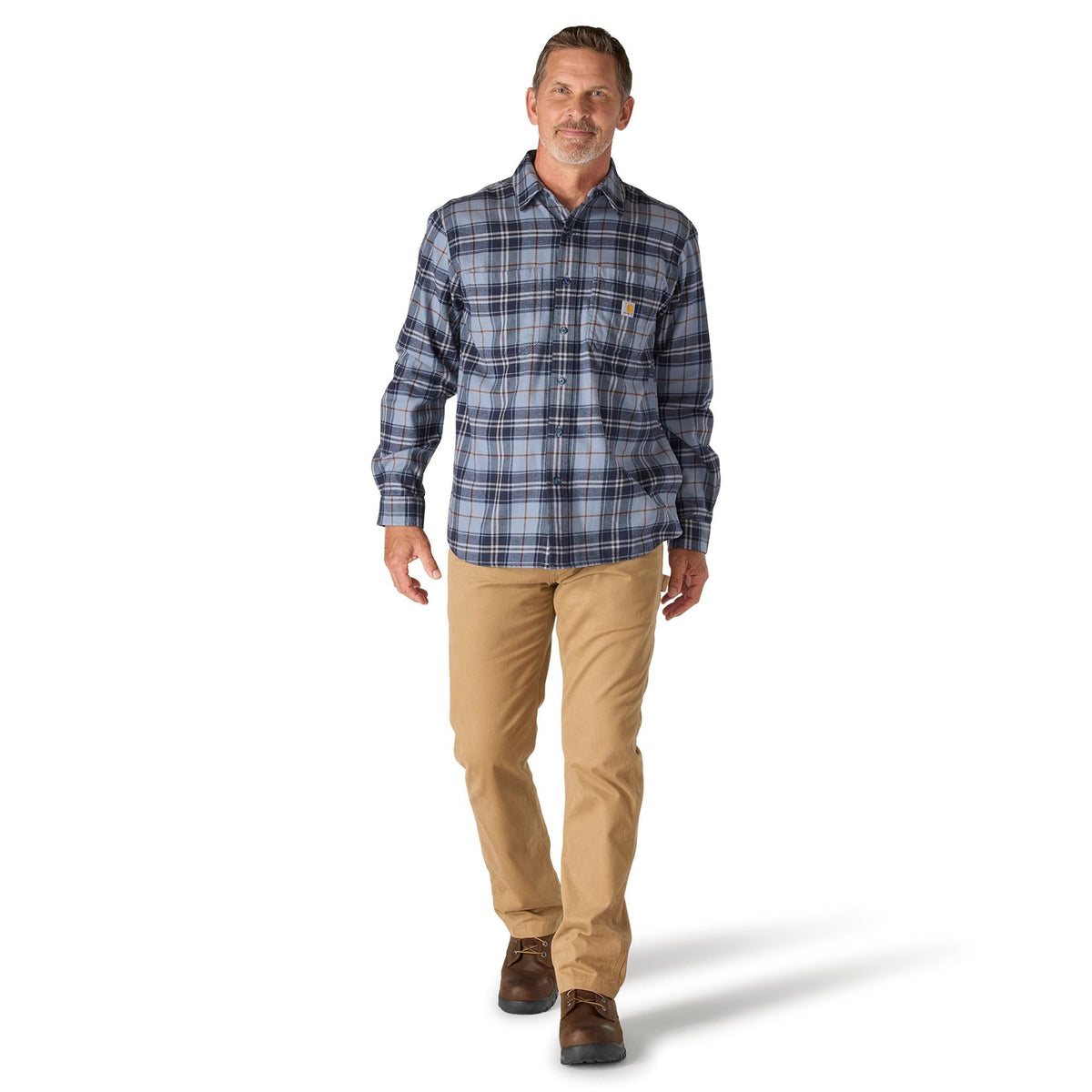 Carhartt Men's Rugged Flex™ Relaxed Fit Midweight Flannel Plaid Work Shirt Work Shirts Carhartt