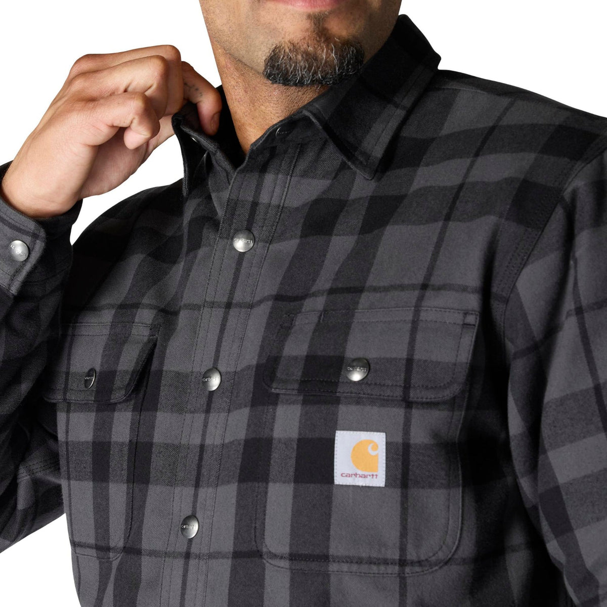 Carhartt Men's Relaxed Fit Sherpa-Lined Long Sleeve Flannel Shirt Jac Long Sleeve T-Shirts Carhartt