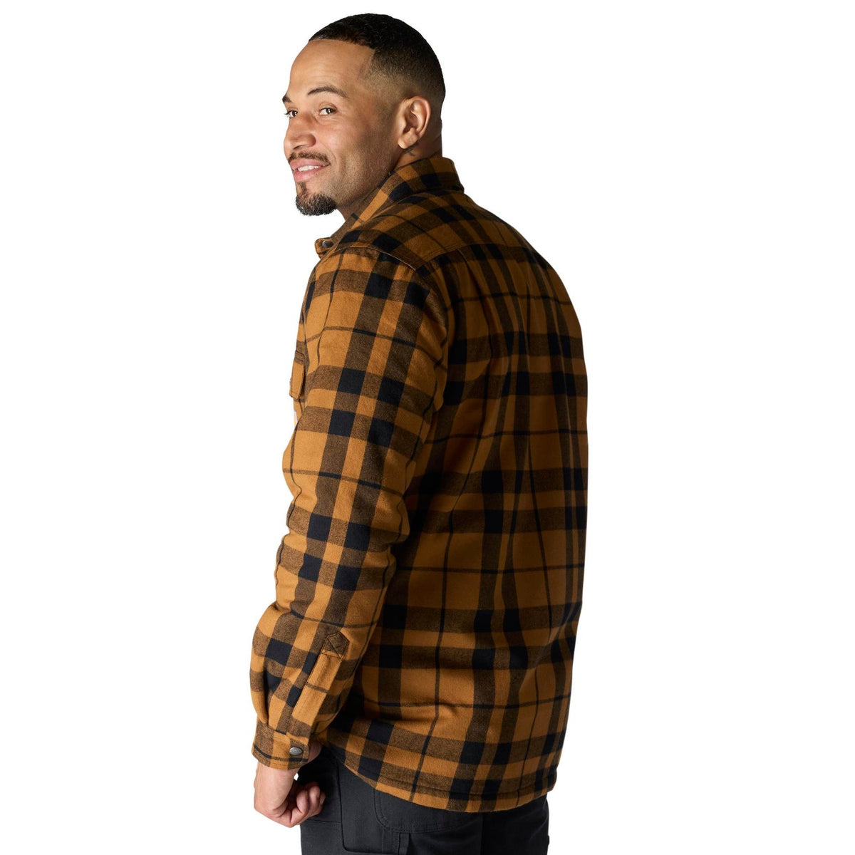 Carhartt Men's Relaxed Fit Sherpa-Lined Long Sleeve Flannel Shirt Jac Long Sleeve T-Shirts Carhartt