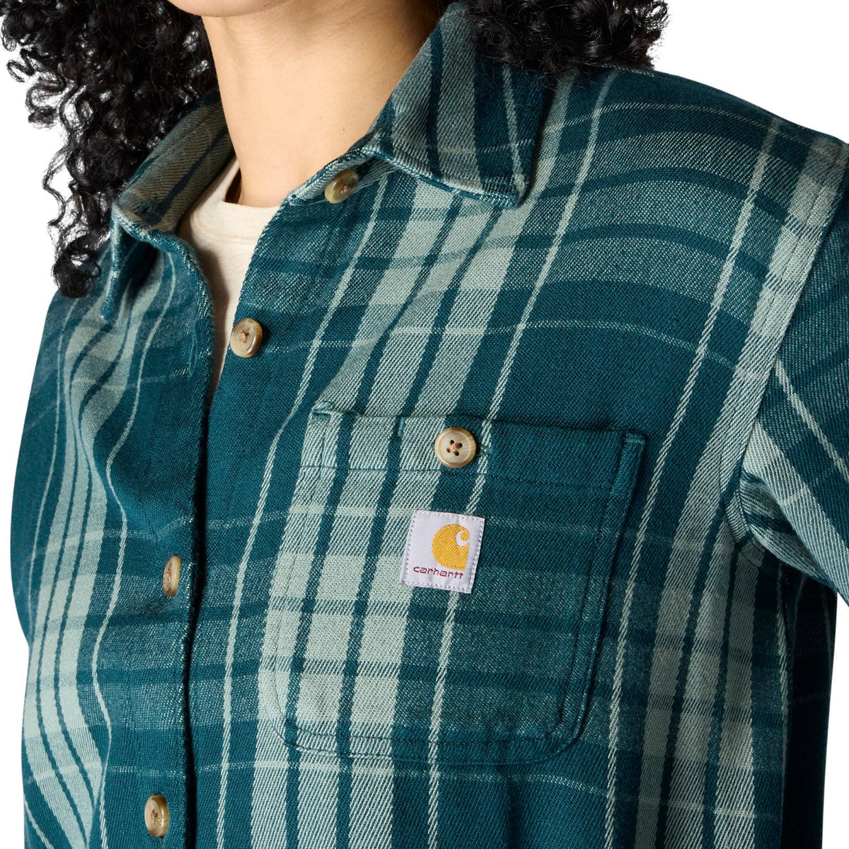 Carhartt Women's TENCEL™ Loose Fit Twill Plaid Long Sleeve Work Shirt Work Shirts Carhartt