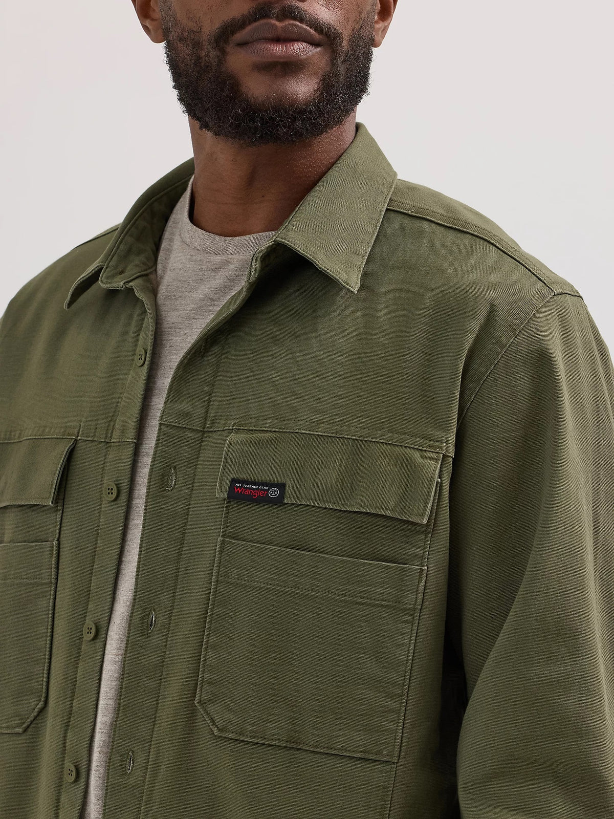 Wrangler Men's ATG Sierra 4-Chest Pocket Long Sleeve Shirt Jacket Jackets & Coats Wrangler
