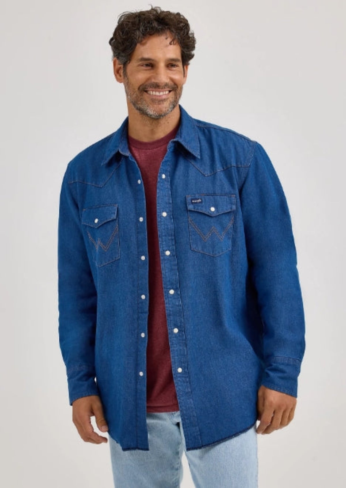 Wrangler Men's Cotton Flannel Lined Snap-Up Shirt Jac Jackets & Coats Wrangler Denim 2XL Reg