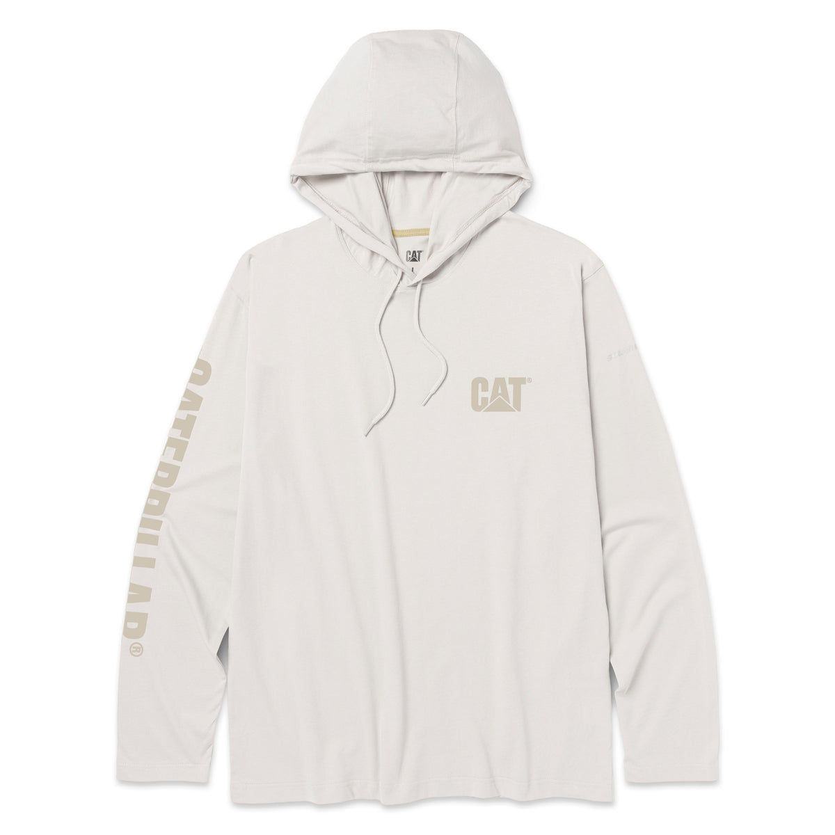 CAT Men's UPF 50 Hooded Long Sleeve T-Shirt Long Sleeve T-Shirts CAT Vanilla 2XL Reg