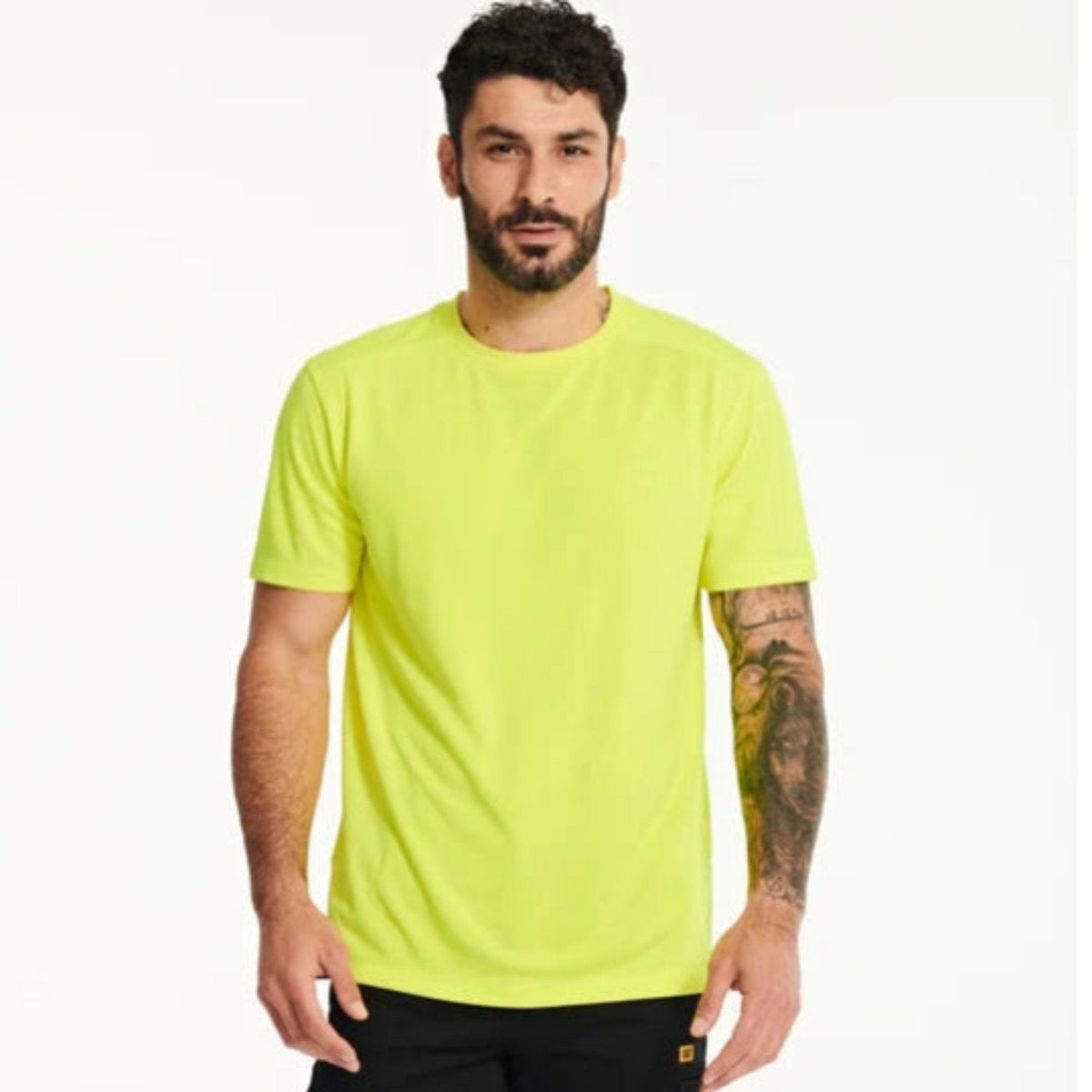 CAT Men's Coolmax Short Sleeve T-Shirt T-Shirts CAT Hi-Vis Yellow 2XL Reg
