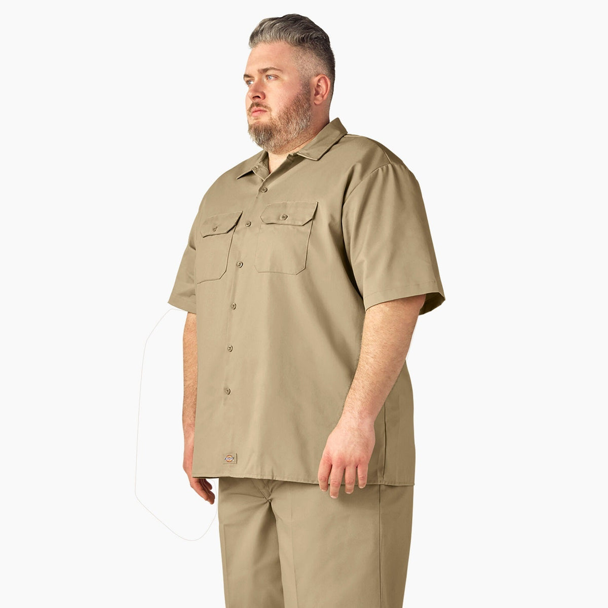 Dickies Men's Short Sleeve Work Shirt_Khaki - KO, pfas - Work World - Workwear, Work Boots, Safety Gear