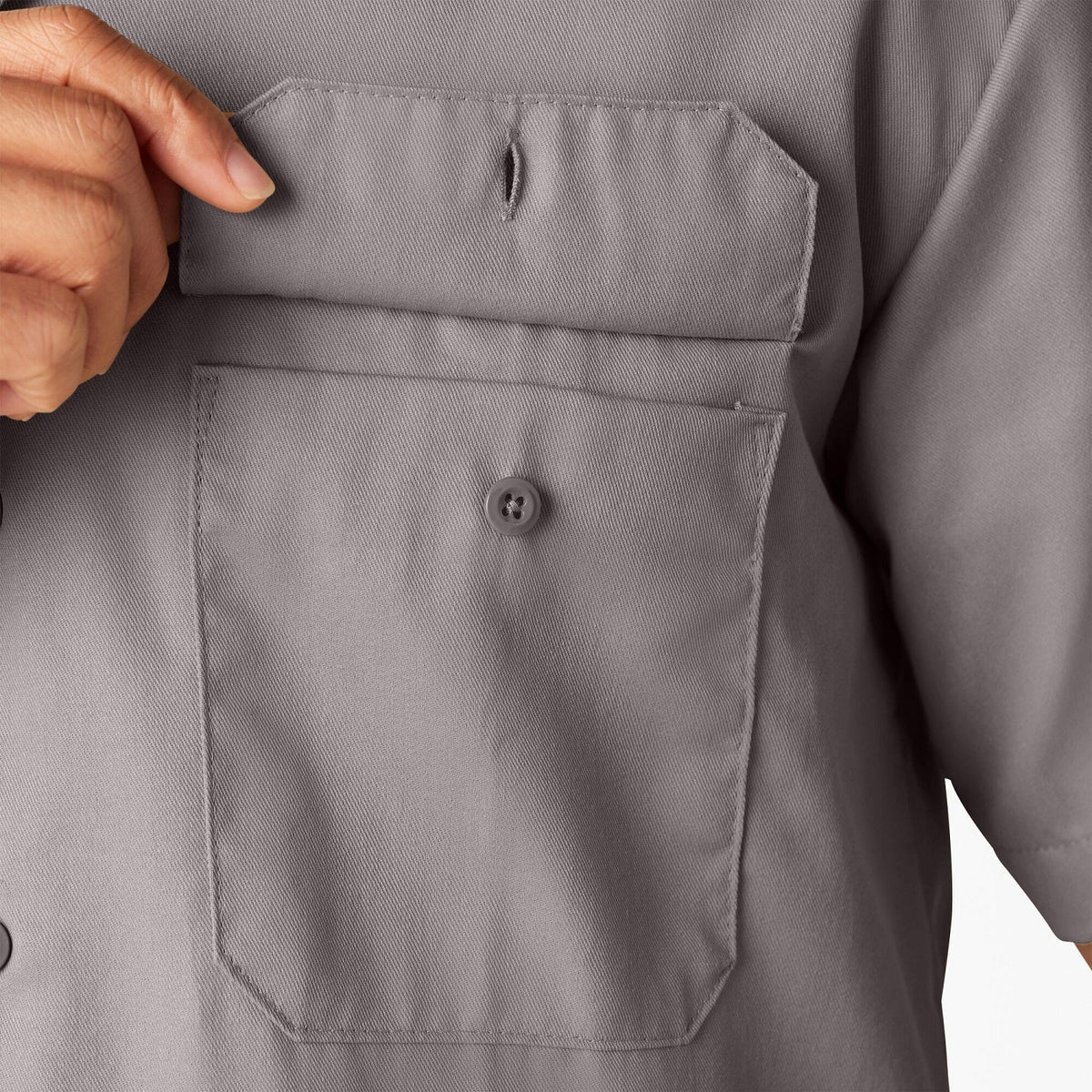 Dickies Men's Short Sleeve Work Shirt_Silver - KO, pfas - Work World - Workwear, Work Boots, Safety Gear