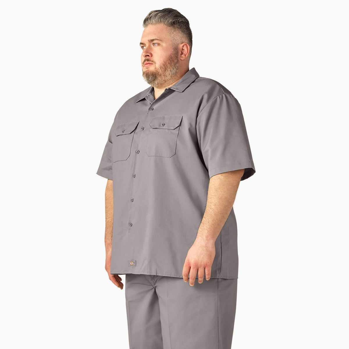 Dickies Men's Short Sleeve Work Shirt_Silver - KO, pfas - Work World - Workwear, Work Boots, Safety Gear