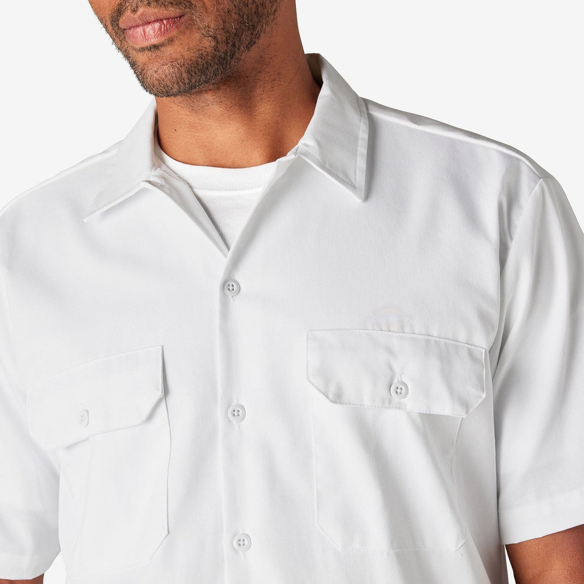 Dickies Men's Short Sleeve Work Shirt_White - KO, pfas - Work World - Workwear, Work Boots, Safety Gear