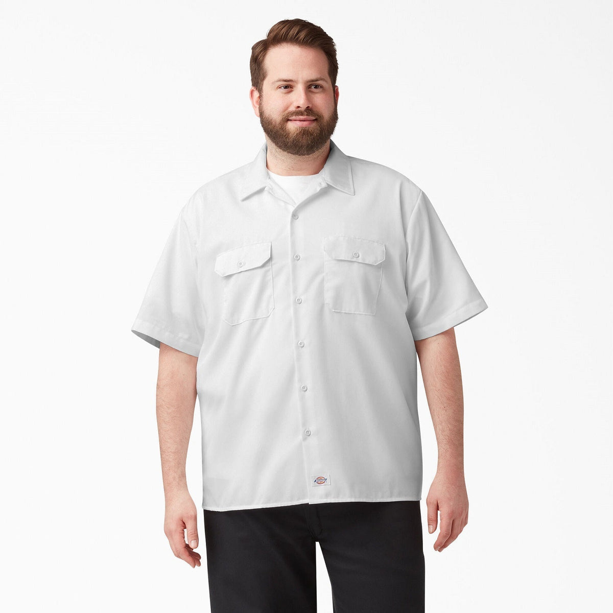 Dickies Men's Short Sleeve Work Shirt_White - KO, pfas - Work World - Workwear, Work Boots, Safety Gear