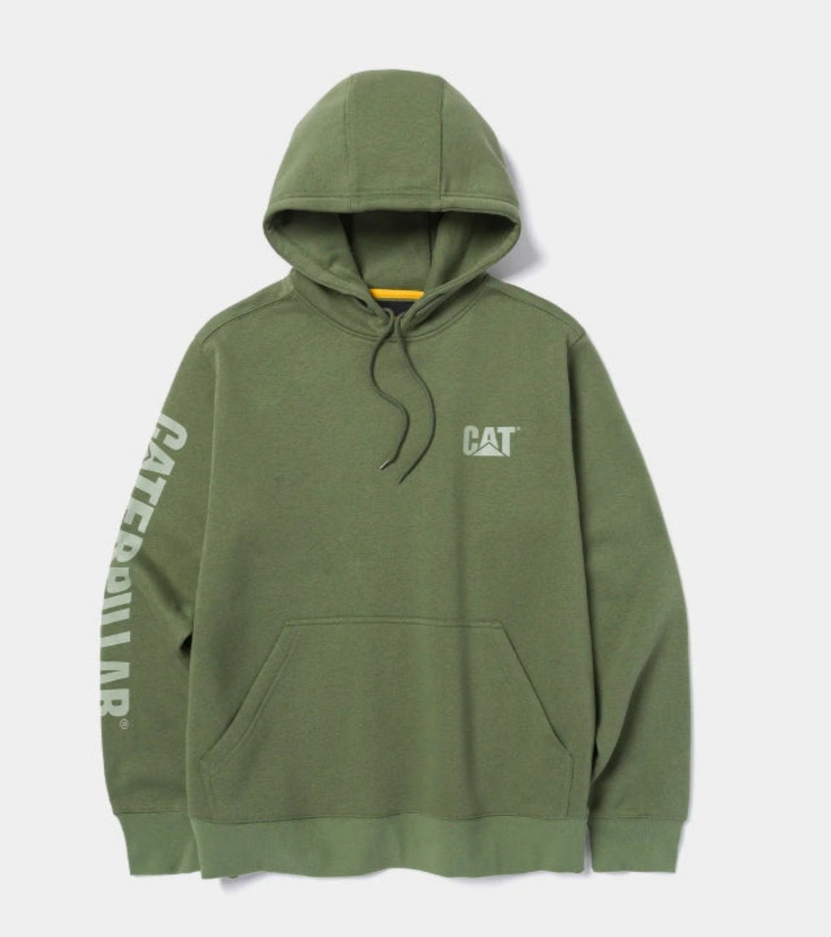 CAT Men's Banner Logo Hooded Sweatshirt Sweatshirts & Hoodies CAT Bronze Green 2XL Reg