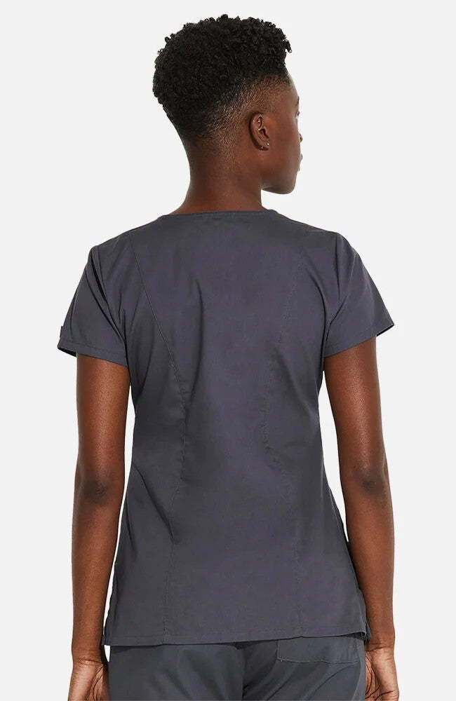 Dickies Women's 5-Pocket Shaped V-Neck Scrub Top Scrubs Dickies