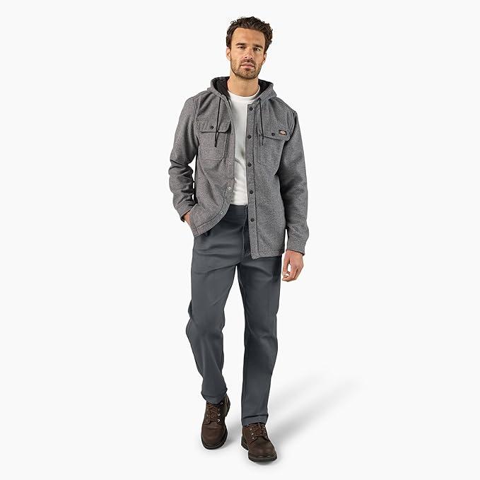 Dickies Men's DWR Bonded Relaxed Fit Snap-Up Hooded Shirt Jac Jackets & Coats Dickies