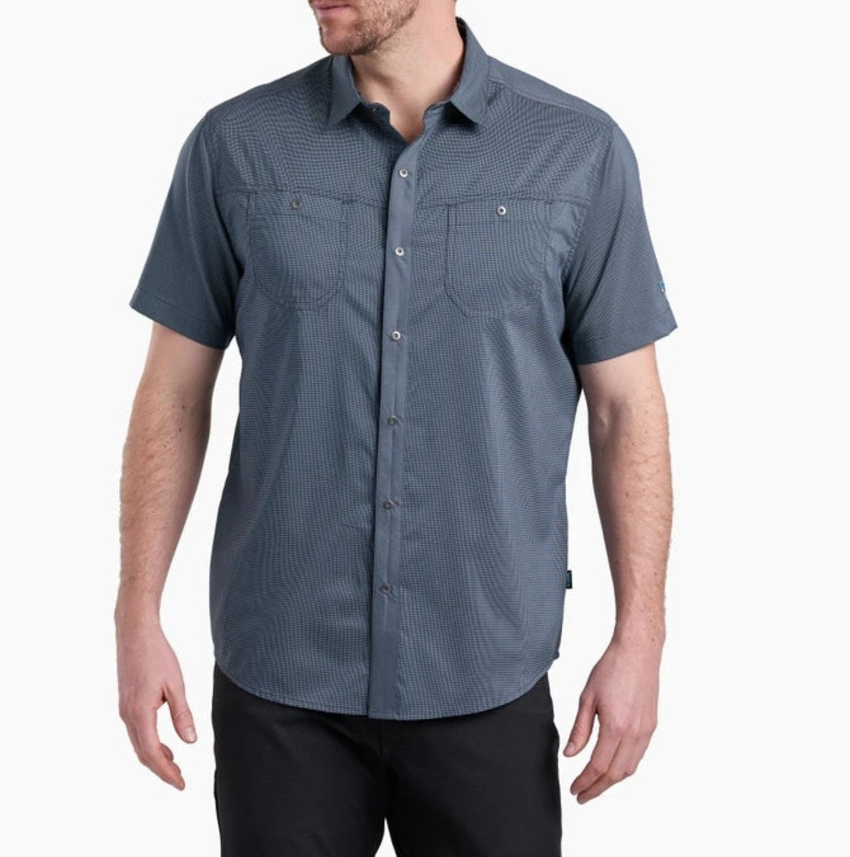 KÜHL Men's STEALTH 3 Pocket Snap-Front Short Sleeve Work Shirt Work Shirts KUHL Open Sea 2XL Reg