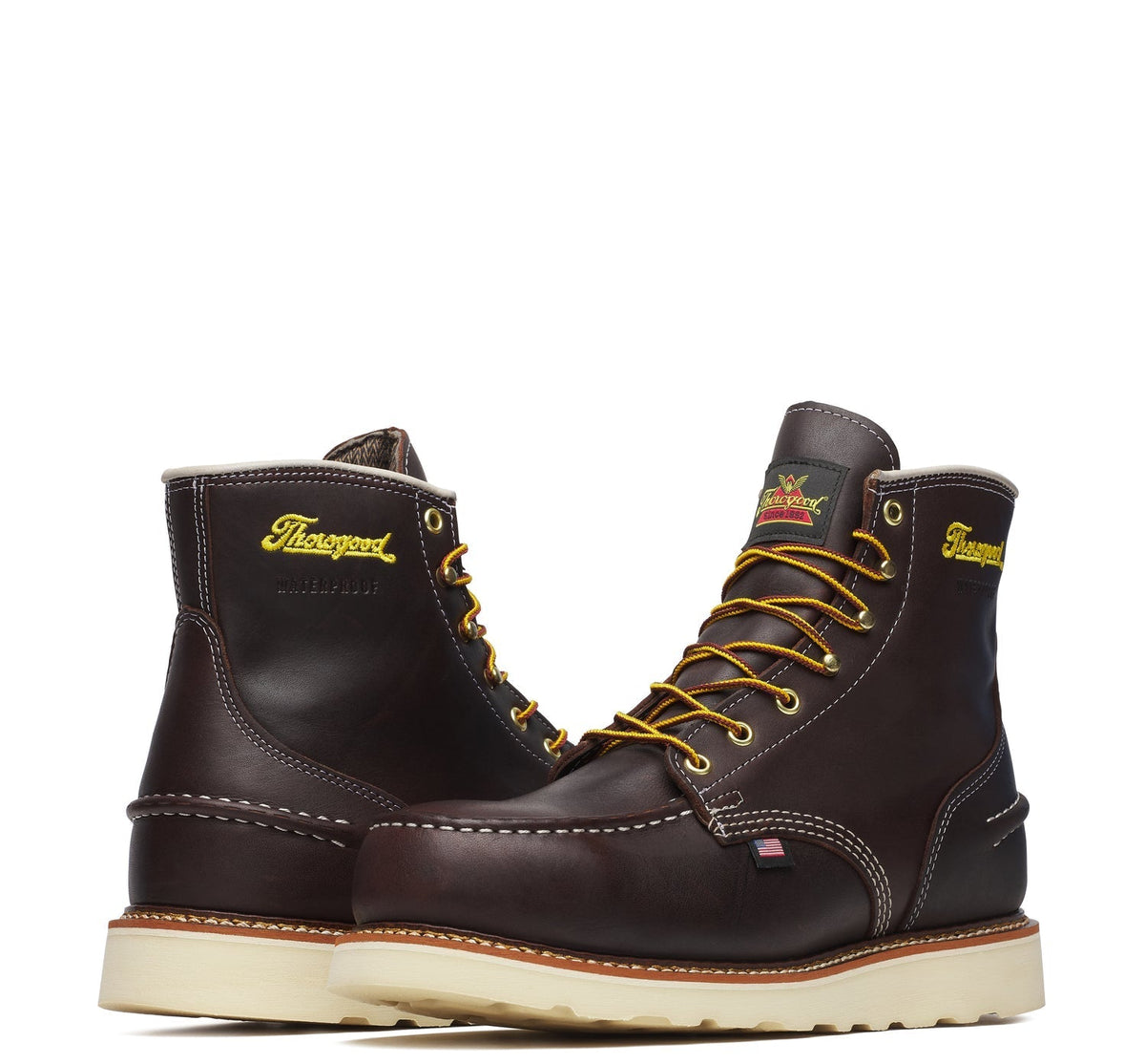 Thorogood Men's 1957 Series 6" Moc Toe Waterproof MAXWear Wedge Steel Toe Boot Work Boots Thorogood