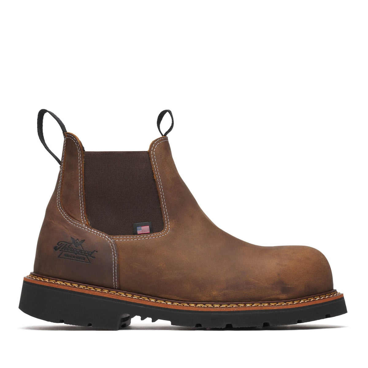Thorogood Men's American Heritage 6" EH Comp Toe Chelsea Boot Work Boots Thorogood Crazyhorse 10 2E