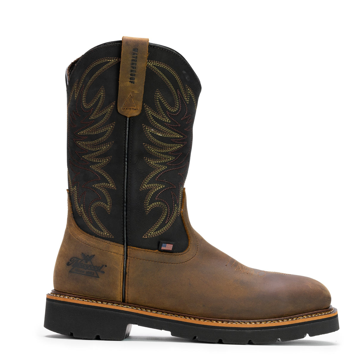Thorogood Men's American Heritage 11" Waterproof Steel Toe Western Boot Western Boots Thorogood Black/Crazyhorse 10 2E
