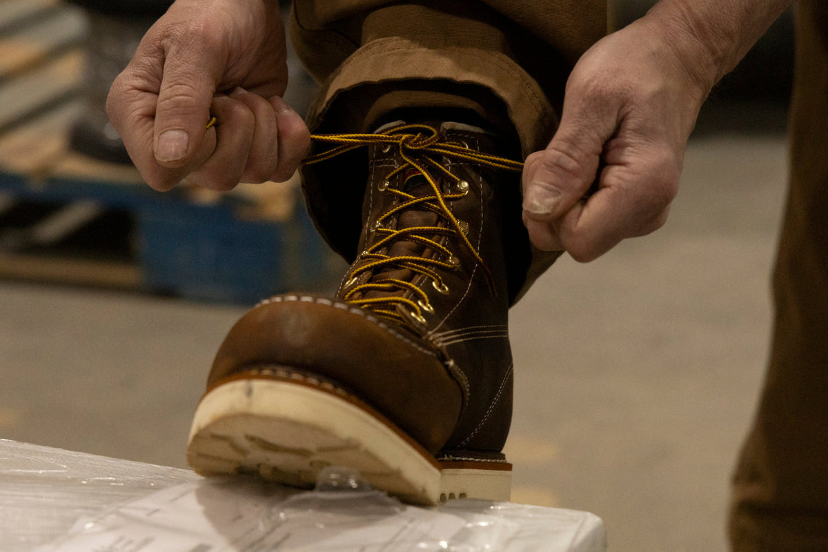 Thorogood Men's American Heritage Moc 6" Steel Toe Boot_Trail Crazyhorse Work Boots Thorogood
