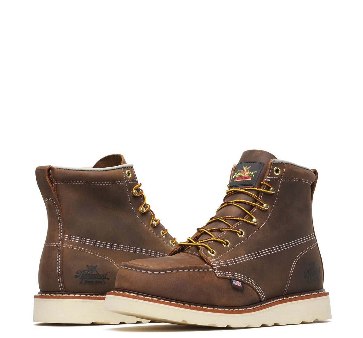 Thorogood Men's American Heritage 6" Moc Toe Steel Toe Work Boot Work Boots Thorogood