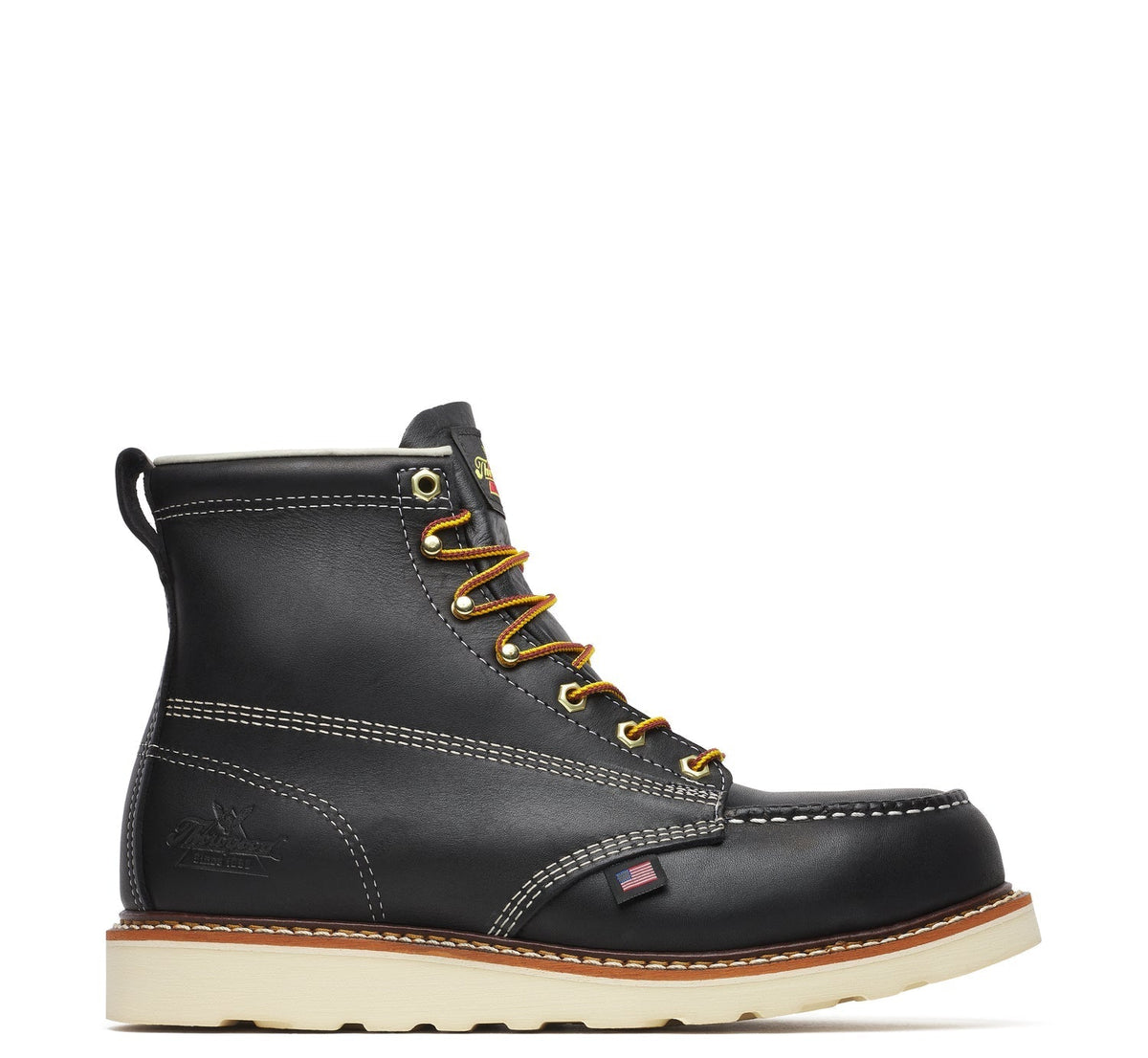 Thorogood Men's American Heritage MAXWear Wedge™ 6" Steel Toe Work Boot_Black Work Boots Thorogood Black 10 2E