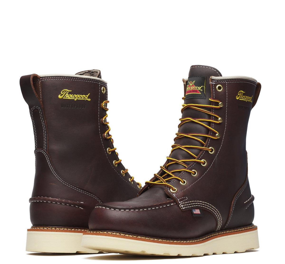 Thorogood Men's 1957 Series MAXWear Wedge Moc-Toe Waterproof 8" Soft Toe Work Boot Work Boots Thorogood