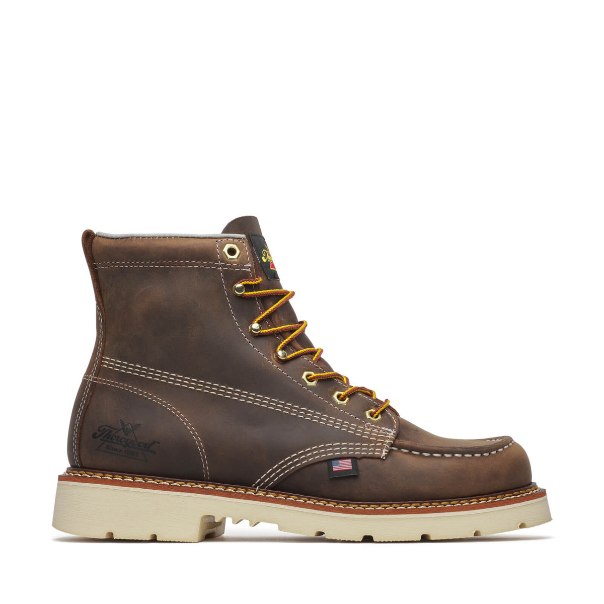 Thorogood Men's American Heritage 90° 6" Moc Toe Work Boot Work Boots Thorogood Crazyhorse 10 2E