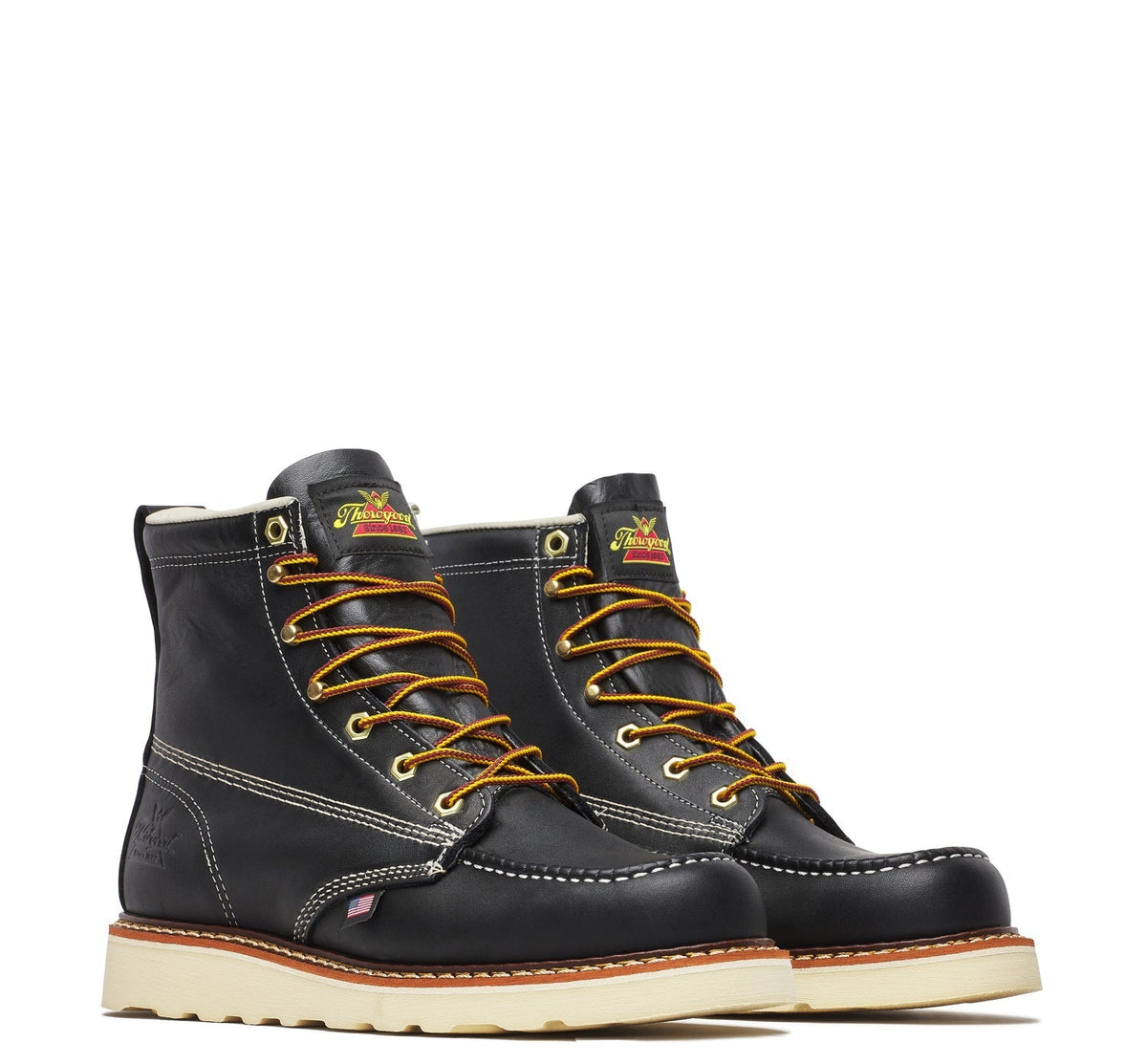 Thorogood Men's American Heritage MAXWear Wedge™ 6" Soft Toe Work Boot_Black Work Boots Thorogood