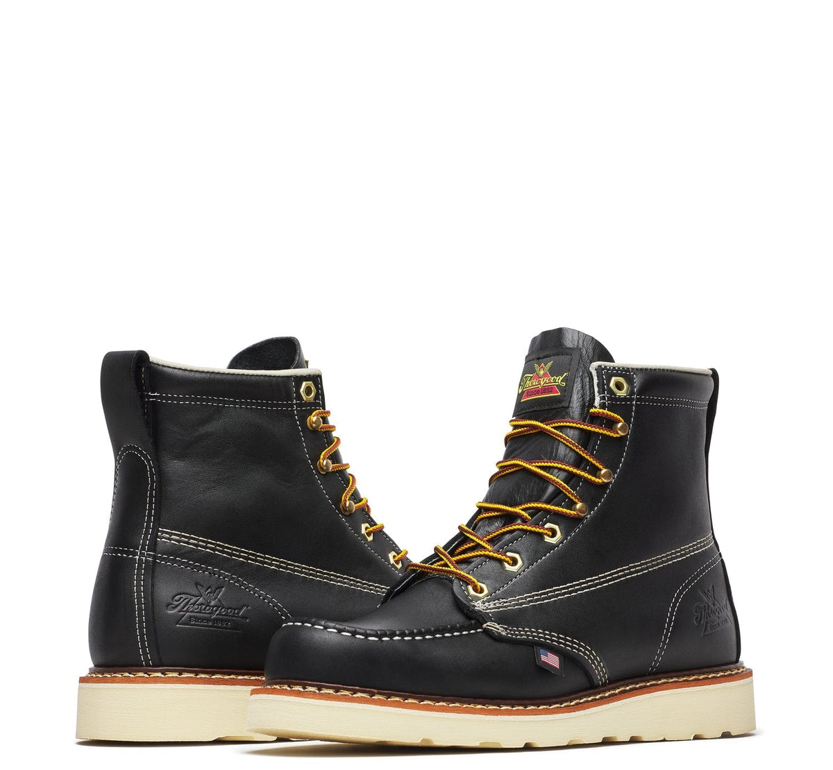 Thorogood Men's American Heritage MAXWear Wedge™ 6" Soft Toe Work Boot_Black Work Boots Thorogood