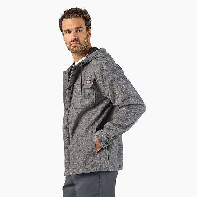 Dickies Men's DWR Bonded Relaxed Fit Snap-Up Hooded Shirt Jac Jackets & Coats Dickies