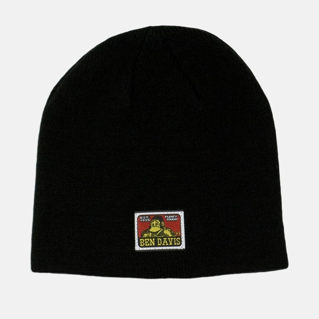 Ben Davis Skully Cap Logo Patch Beanie Hats & Caps Ben Davis Black OS