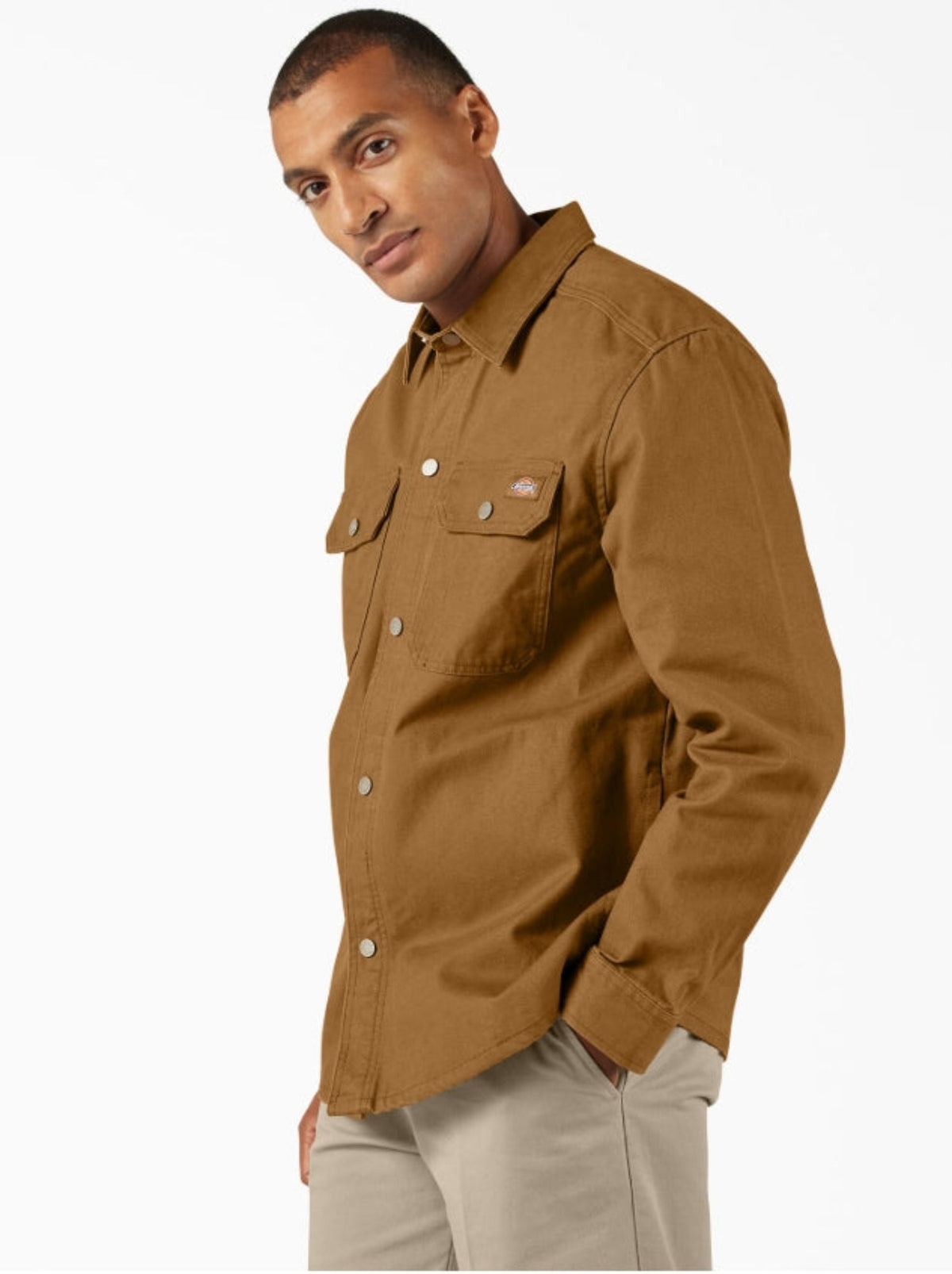 Dickies Men's Duck Brushed Cotton Snap-Front Shirt Jac Jackets & Coats Dickies