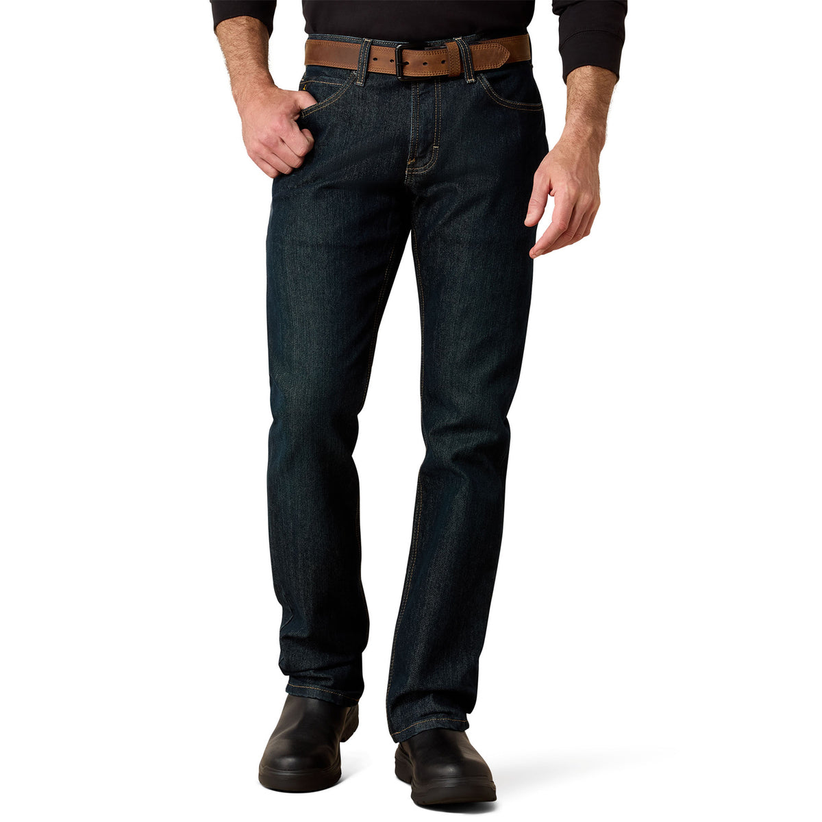 Ariat Men's Rebar M7 Slim DuraStretch Basic Stackable Straight Leg Jean Pants Ariat Blackstone 30 30 Inseam