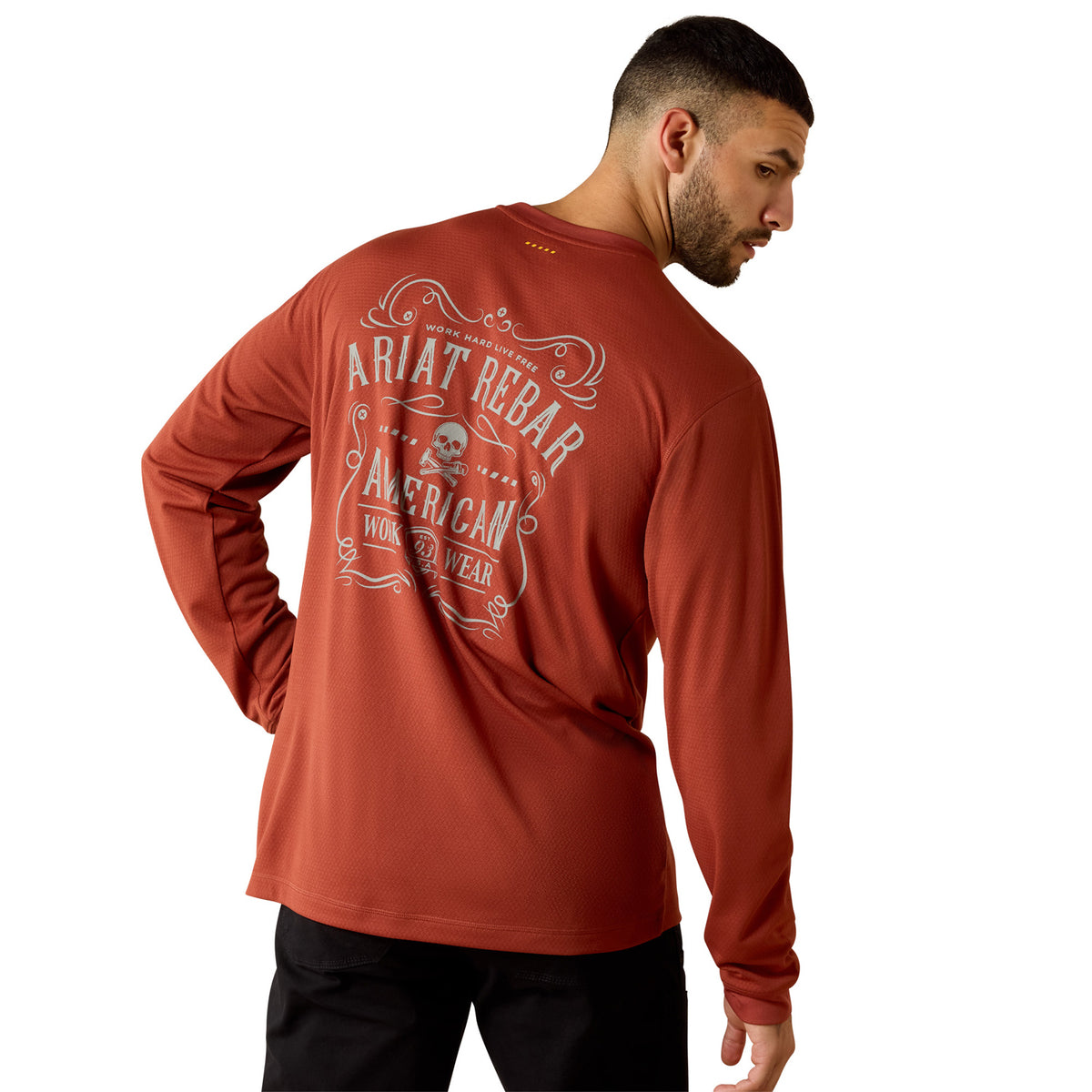 Ariat Men's Rebar Heat Fighter Label Graphic Long Sleeve Tee Long Sleeve T-Shirts Ariat