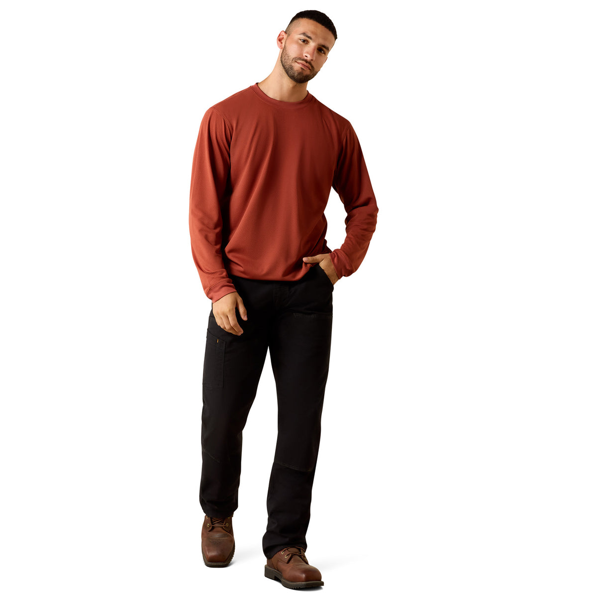 Ariat Men's Rebar Heat Fighter Label Graphic Long Sleeve Tee Long Sleeve T-Shirts Ariat Brandy Snifter 2XL Reg