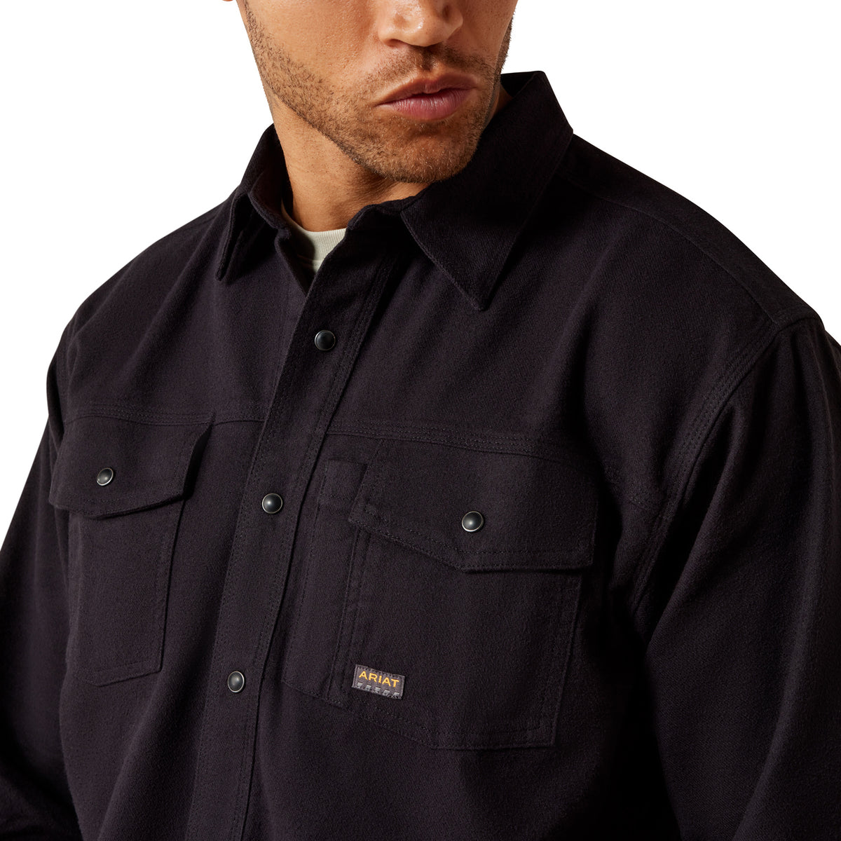 Ariat Men's Rebar Flannel Twill Snap Long Sleeve Work Shirt Work Shirts Ariat