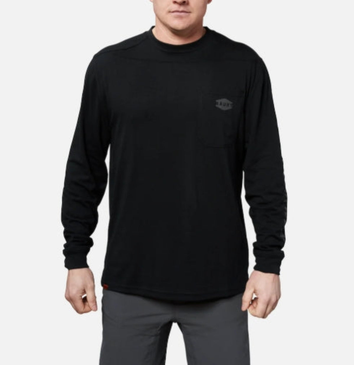 BRUNT Men's The Brunt Utility Pocket Logo Long Short T-Shirt Long Sleeve T-Shirts BRUNT Black 2XL Reg
