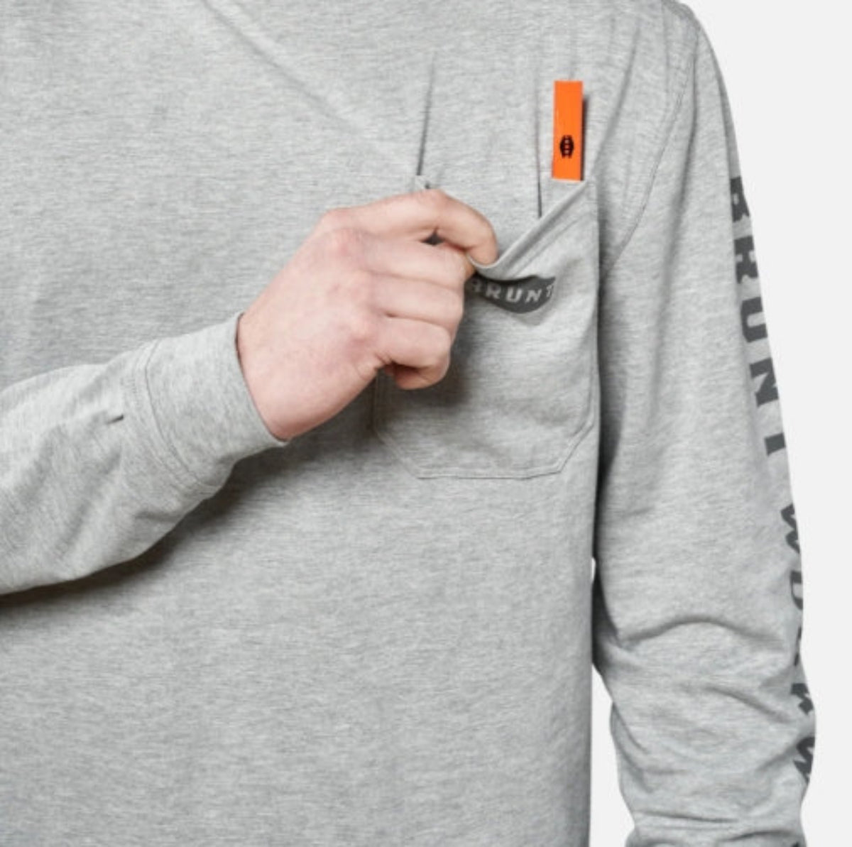 BRUNT Men's The Brunt Utility Pocket Logo Long Short T-Shirt Long Sleeve T-Shirts BRUNT