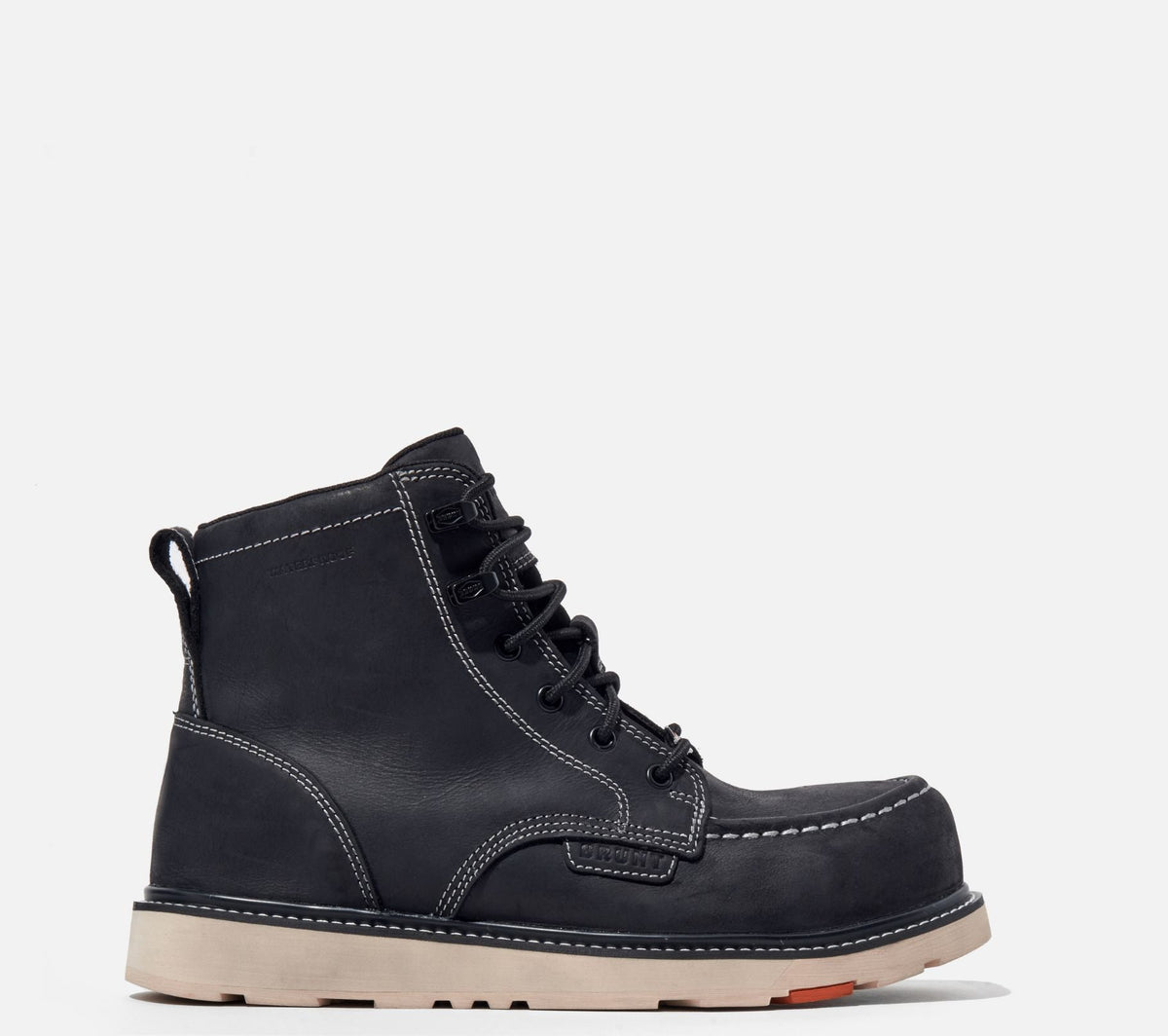 BRUNT Men's Marin 6" Waterproof Moc Toe Work Boot Work Boots BRUNT Black 10 D/2E