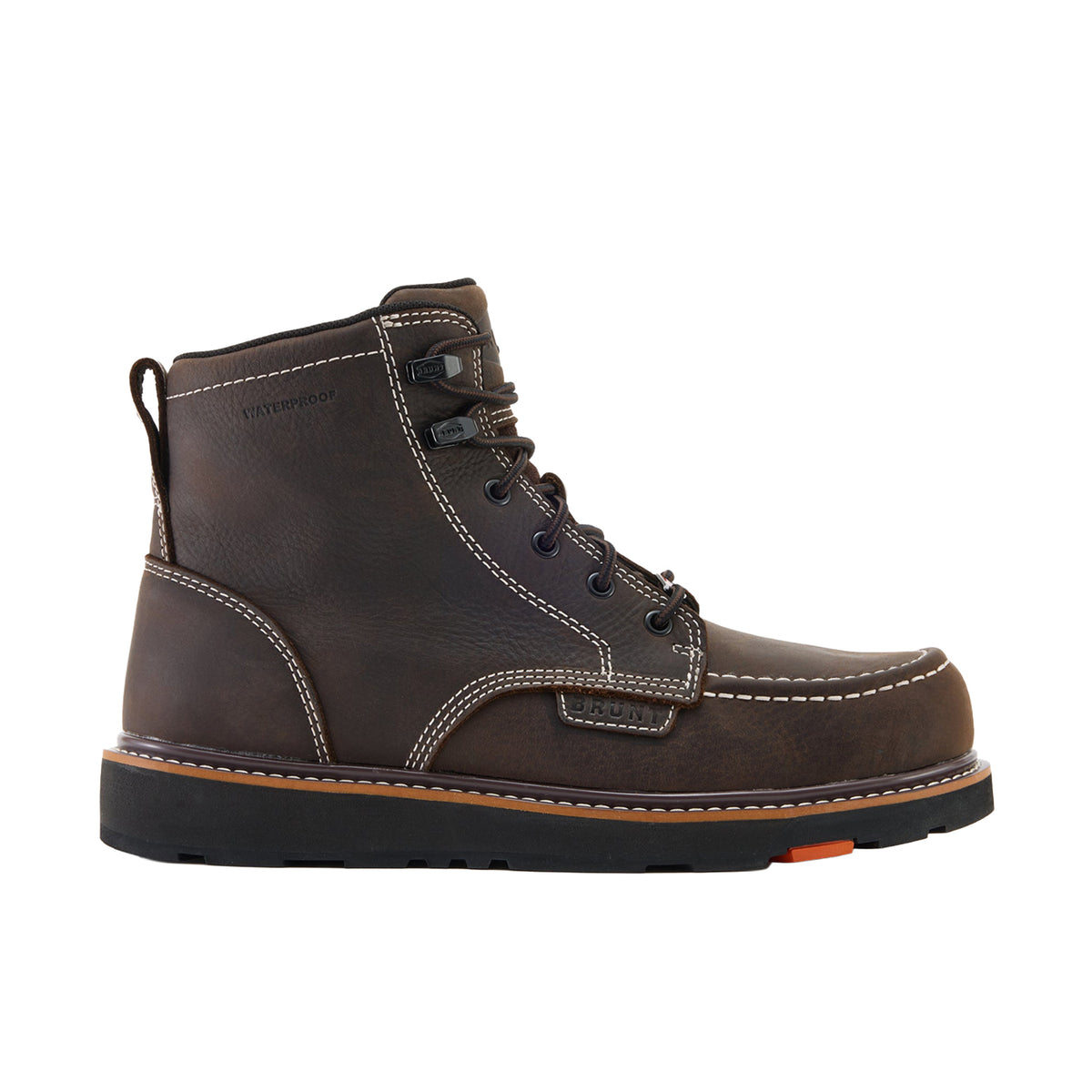BRUNT Men's The Marin Waterproof Comp Toe Work Boot Work Boots BRUNT Dark Brown 10 D/2E