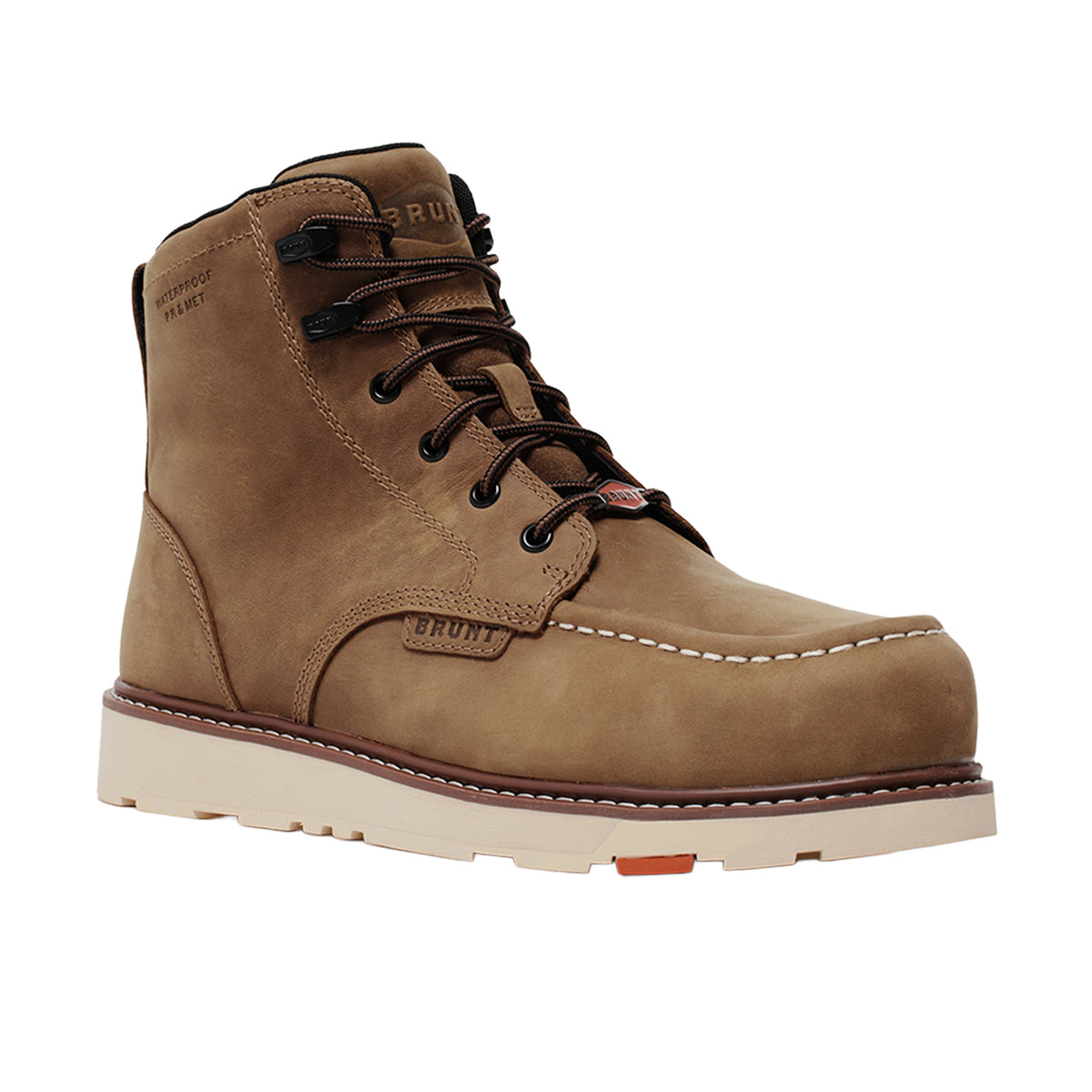 BRUNT Men's The Marin Metguard Puncture Resistant Waterproof Comp Toe Work Boot Work Boots BRUNT