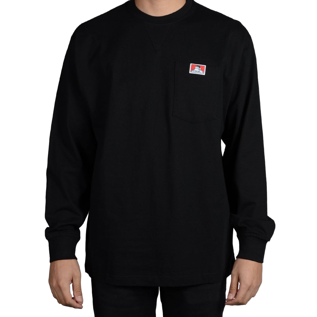Ben Davis Men's Heavy Duty Long Sleeve Pocket T-Shirt Long Sleeve T-Shirts Ben Davis Black 2XL Reg